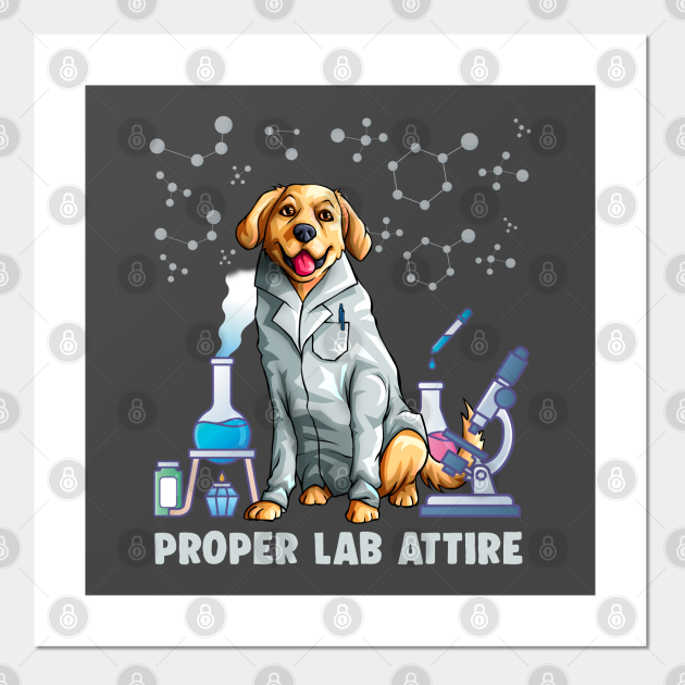 Proper Lab Attire Funny Science Chemistry Labrador Dog Pun Chemistry